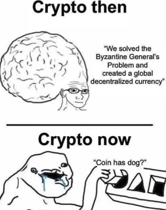 Cryto then and now meme