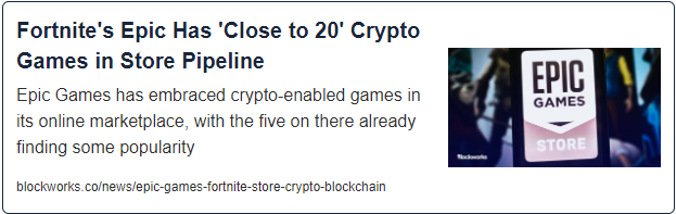 Fortnites Epic Has Close to 20 Crypto Games in store Pipeline