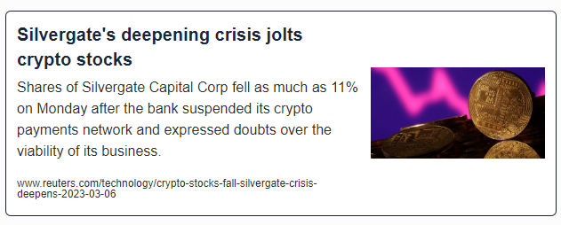 Silvergate's deepening crisis jolts crypto stocks