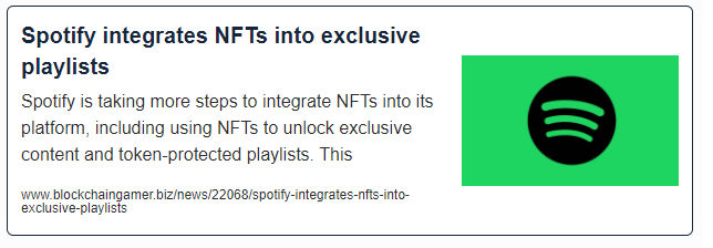 Spotify integrates NFTs into exclusive playlist