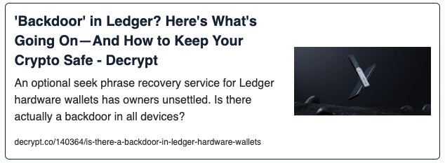 'Backdoor' in Ledger? Here's What's Going On—And How to Keep Your Crypto Safe