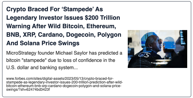 Crypto Braced For ‘Stampede’ As Legendary Investor Issues $200 Trillion Warning After Wild Bitcoin, Ethereum, BNB, XRP, Cardano, Dogecoin, Polygon And Solana Price Swings