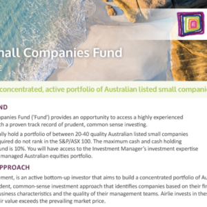 Airlie Small Companies Fund - Fund Profile