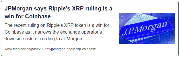 JPMorgan says Ripple's XRP ruling is a win for Coinbase