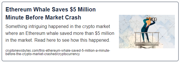 This Ethereum Whale Saved $5 Million a Minute Before The Crypto Market Crashed !
