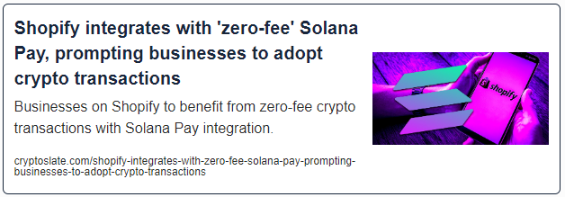 Shopify integrates with ‘zero-fee’ Solana Pay, prompting businesses to adopt crypto transactions
