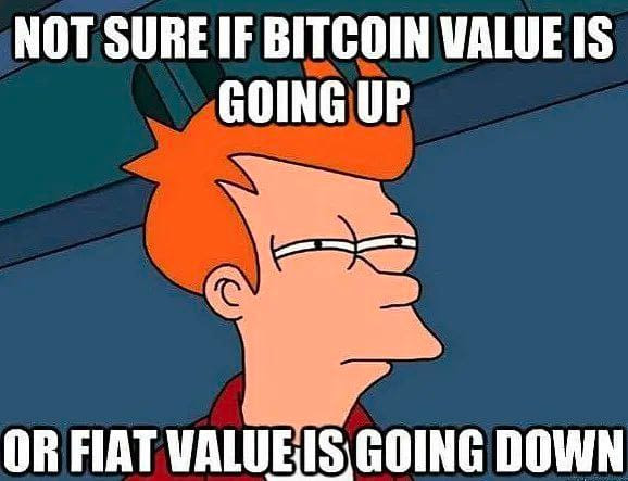 Not sure if bitcoin value is going up meme