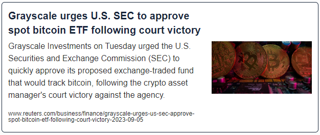 Grayscale urges U.S. SEC to approve spot bitcoin ETF following court victory