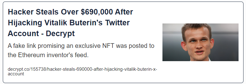 Hacker Steals Over $690,000 After Hijacking Vitalik Buterin's Twitter Account
