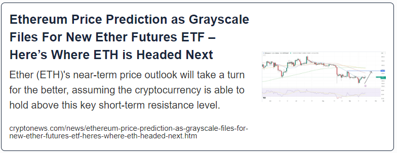 Ethereum Price Prediction as Grayscale Files For New Ether Futures ETF – Here’s Where ETH is Headed Next
