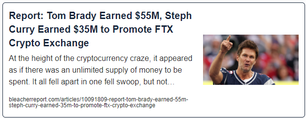 Report: Tom Brady Earned $55M, Steph Curry Earned $35M to Promote FTX Crypto Exchange
