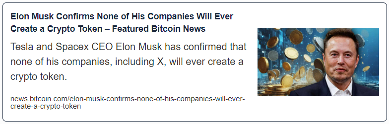 Elon Musk Confirms None of His Companies Will Ever Create a Crypto Token
