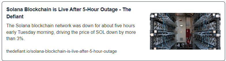 Solana Blockchain is Live After 5-Hour Outage
